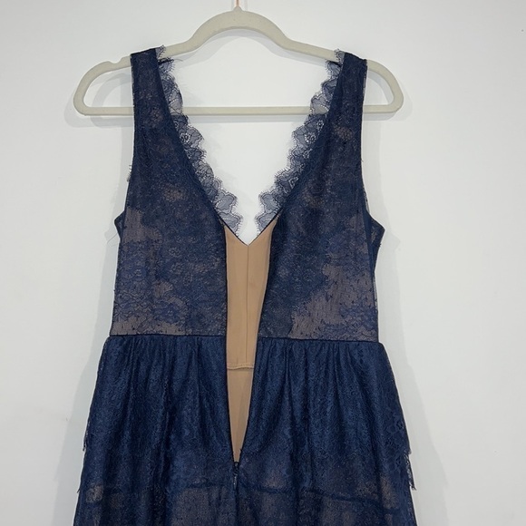 BCBGMAXAZRIA Navy Blue Willa Lace Cocktail Mini Dress Sz Small - Picture 11 of 17